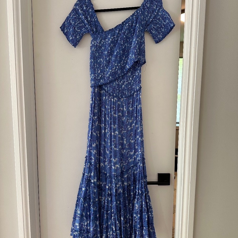 Poupette St Barth Soledad blue print maxi dress